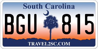 SC license plate BGU815