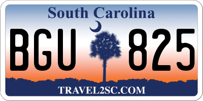 SC license plate BGU825