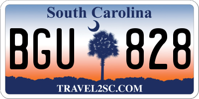 SC license plate BGU828