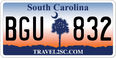 SC license plate BGU832