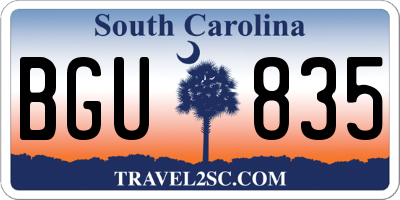 SC license plate BGU835