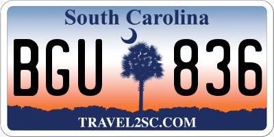 SC license plate BGU836