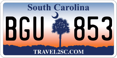 SC license plate BGU853