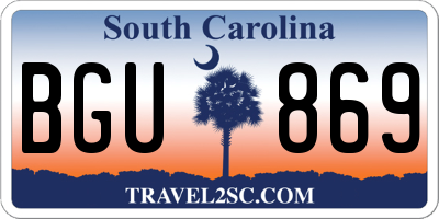SC license plate BGU869