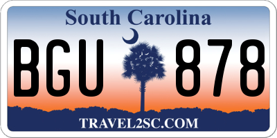 SC license plate BGU878