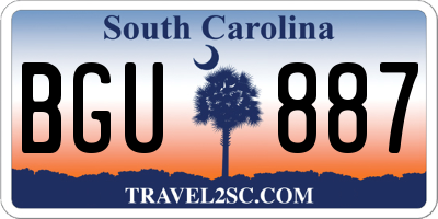 SC license plate BGU887