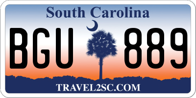 SC license plate BGU889