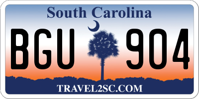 SC license plate BGU904