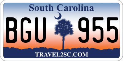 SC license plate BGU955