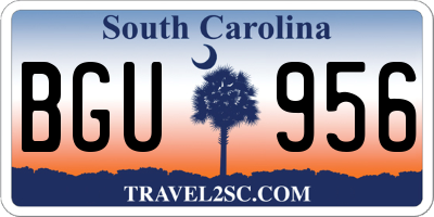SC license plate BGU956