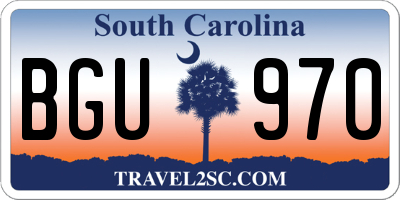 SC license plate BGU970