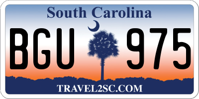 SC license plate BGU975