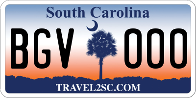 SC license plate BGV000
