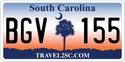 SC license plate BGV155