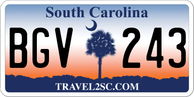 SC license plate BGV243