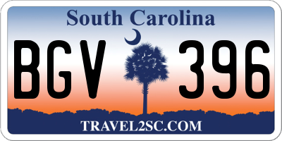 SC license plate BGV396