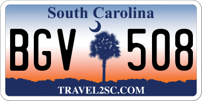 SC license plate BGV508