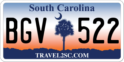 SC license plate BGV522