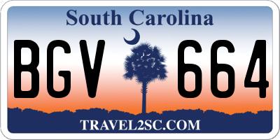 SC license plate BGV664