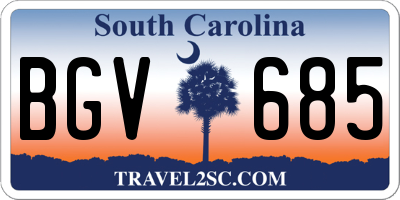 SC license plate BGV685