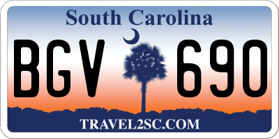 SC license plate BGV690