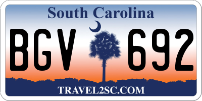 SC license plate BGV692