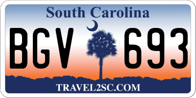 SC license plate BGV693