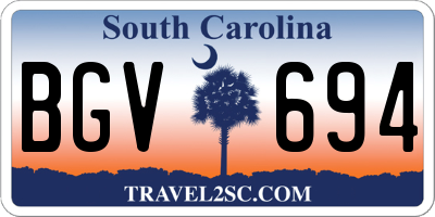 SC license plate BGV694