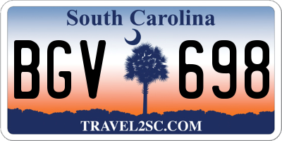 SC license plate BGV698
