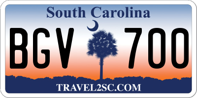 SC license plate BGV700
