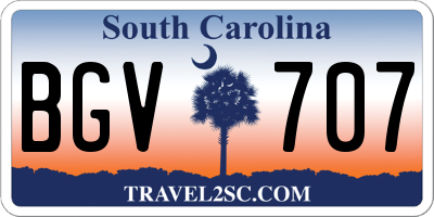 SC license plate BGV707