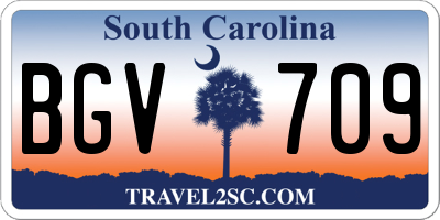 SC license plate BGV709