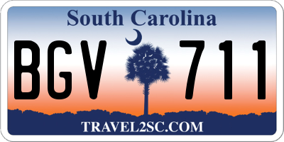 SC license plate BGV711