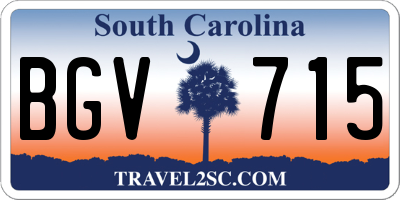 SC license plate BGV715
