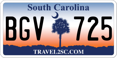 SC license plate BGV725
