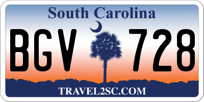 SC license plate BGV728