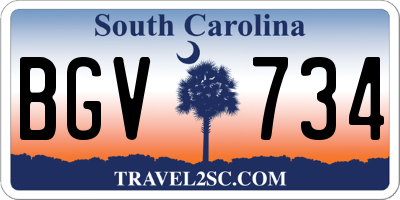SC license plate BGV734