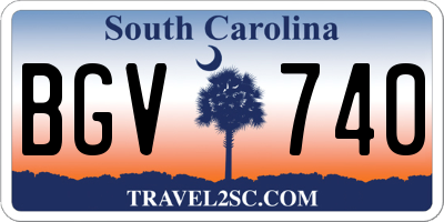 SC license plate BGV740
