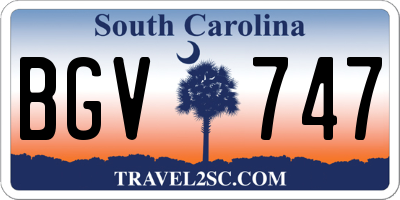 SC license plate BGV747
