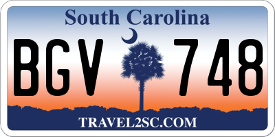 SC license plate BGV748