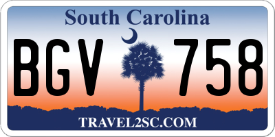 SC license plate BGV758