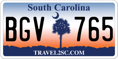 SC license plate BGV765