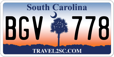 SC license plate BGV778