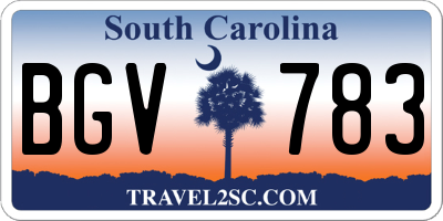 SC license plate BGV783