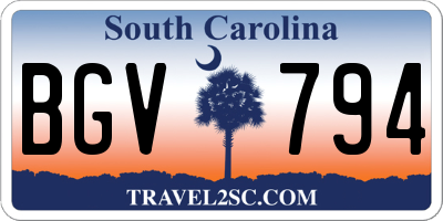 SC license plate BGV794