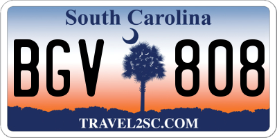 SC license plate BGV808