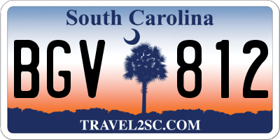 SC license plate BGV812