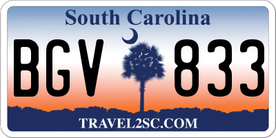 SC license plate BGV833