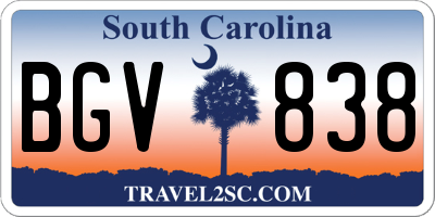 SC license plate BGV838