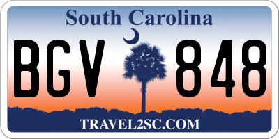 SC license plate BGV848